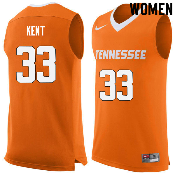 Women #33 Zach Kent Tennessee Volunteers College Basketball Jerseys Sale-Orange